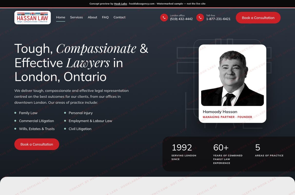 Hassan Law website preview