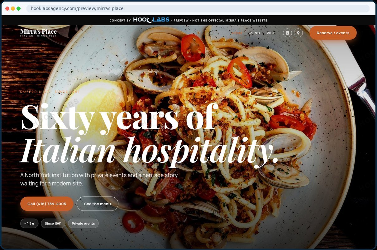 Mirra's Place website preview